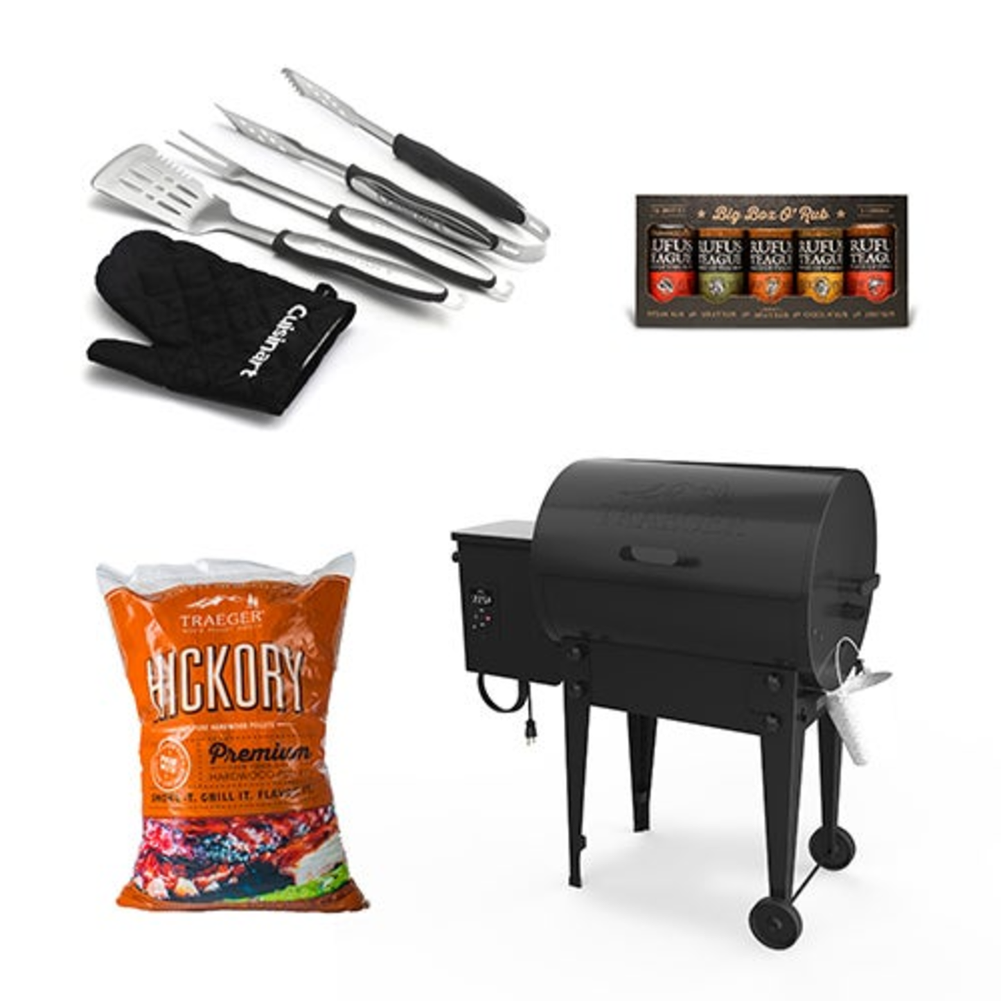 TAILGATER PELLET GRILL/SMOKER STARTER SET BLACK