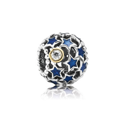 NIGHT SKY BLUE ENAMEL AND CLEAR CZ