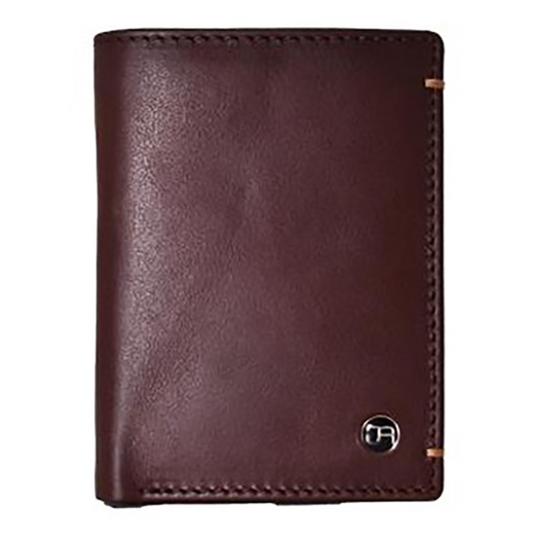 ORGANIC WALLET, WITH DECORATIVE STITCH, BROWN