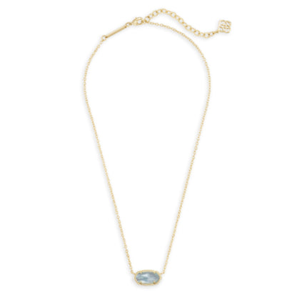 ELISA NECKLACE, GOLD/LIGHT BLUE ILLUSION