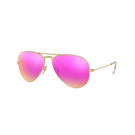 AVIATOR FLASH UNISEX SUNGLASSES POLARIZE, BROWN MIRROR FUCSIA/VIOLET, 58