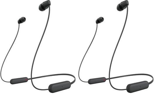 Sony WI-C100 Wireless in-Ear Bluetooth Headphones with Built-in Microphone ,(Pack of 2)