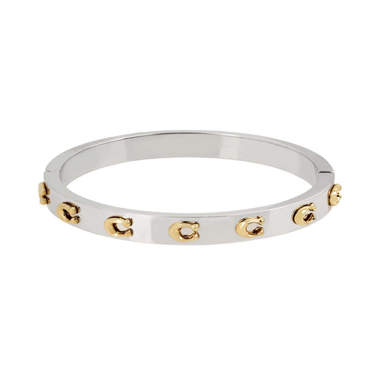 SIGNATURE C 2-TONE BANGLE BRACELET