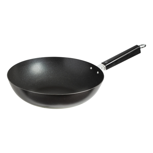 JOYCE CHEN PROFESSIONAL SERIES 12-INCH CARBON STEEL EXCALIBUR NONSTICK STIR FRY PAN WITH PHENOLIC HANDLE
