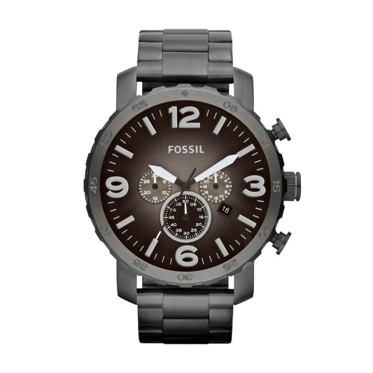 MENS NATE SMOKE STAINLESS STEEL WATCH GUNMETAL FADE DIAL