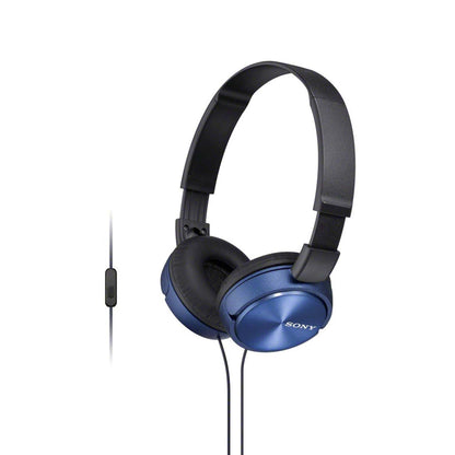 FULL SIZE STEREO HEADPHONES W/ IN-LINE MIC BLUE