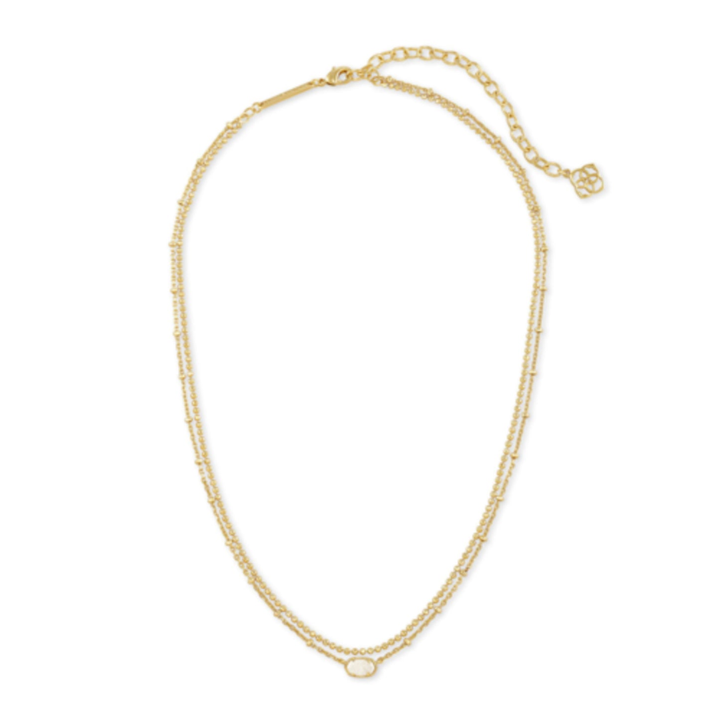 EMILIE MULTI STRAND NECKLACE GOLD, GOLD IRIDESCENT DRUSY