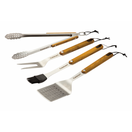 4PC ASH WOOD GRILL TOOL SET