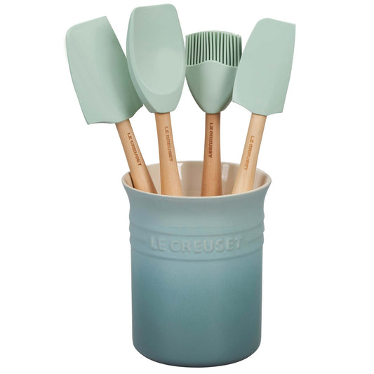 5PC CRAFT SERIES SILICONE UTENSIL SET W/ CROCK SEA SALT