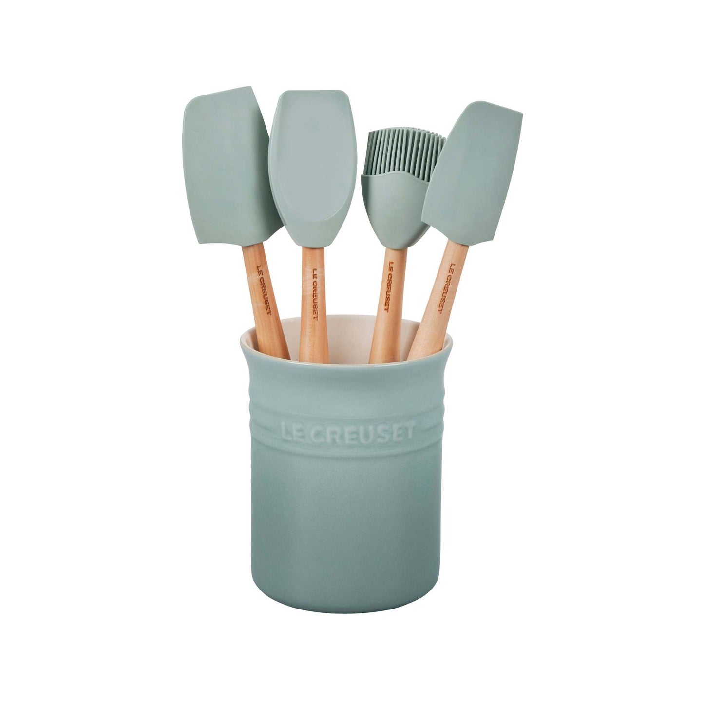 5PC CRAFT SERIES SILICONE UTENSIL SET W/ CROCK SEA SALT