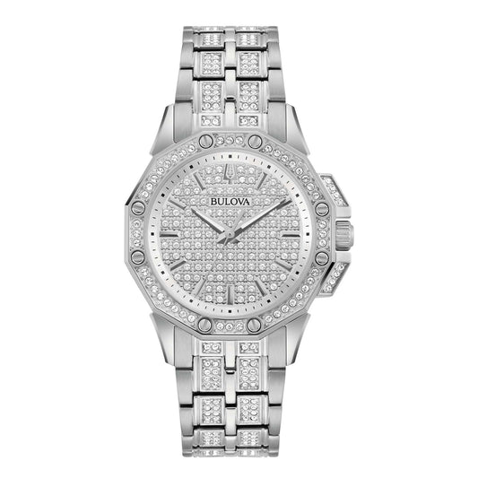 LADIES' OCTAVA CRYSTAL STAINLESS STEEL WATCH, CRYSTAL PAVE DIAL