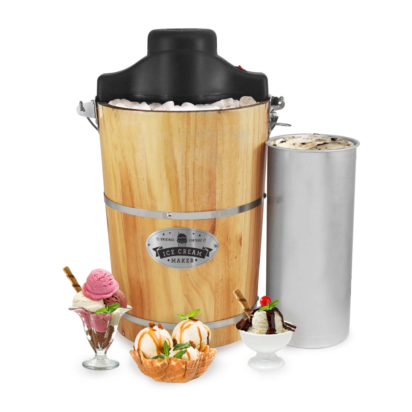 GOURMET 6QT OLD-FASHIONED ELECTRIC ICE CREAM MAKER