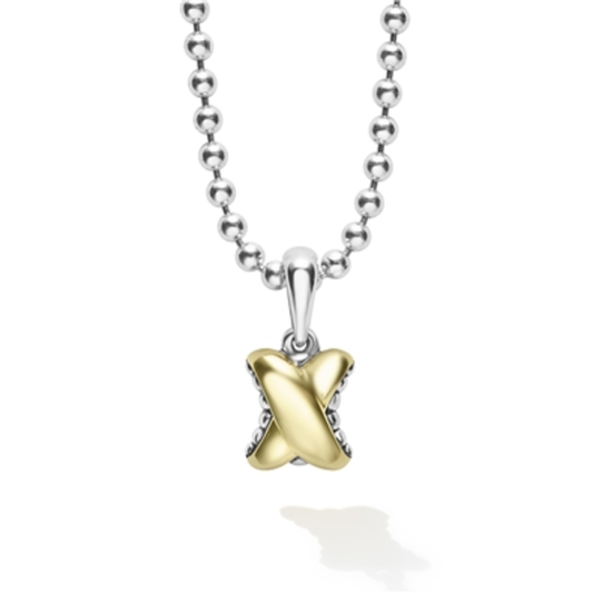 TWO-TONE X PENDANT NECKLACE, 18"