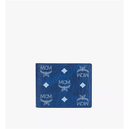 AREN BIFOLD WALLET W/ CARD CASE, BLUE VISETOS, SMALL