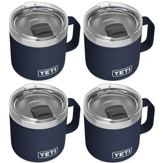 YETI RAMBLER 14 OZ. MUG WITH MAGSLIDER LID - NAVY (4-PACK)