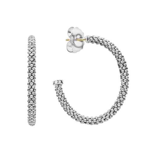 SIGNATURE CAVIAR HOOP EARRINGS, SMALL