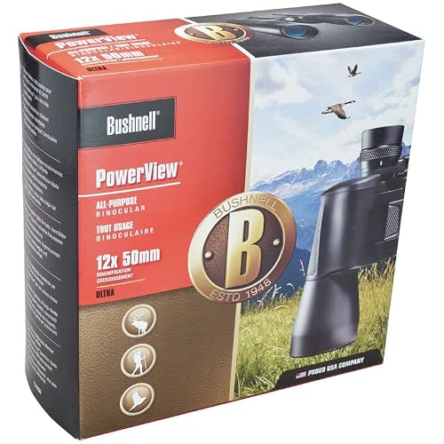 Bushnell Powerview 12x50 Wide Angle Binocular, Black