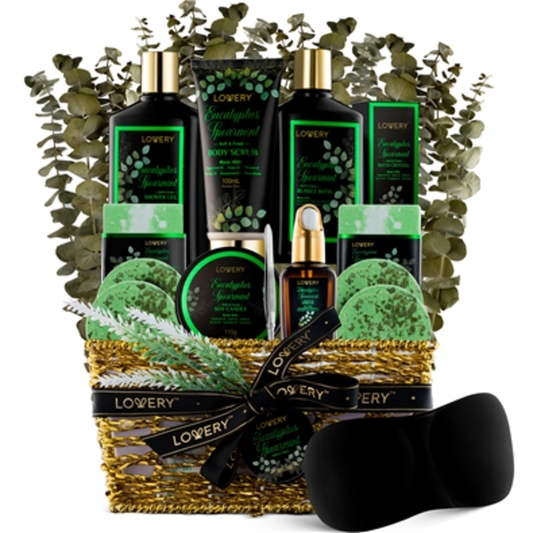 EUCALYPTUS SPEARMINT HOME BATH SET, GREEN, 17 PIECES