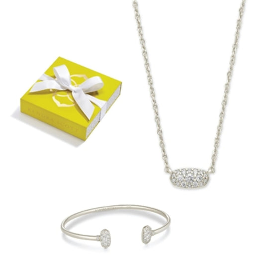 GRAYSON SILVER CRYSTAL 2PC SET, SILVER CRYSTAL