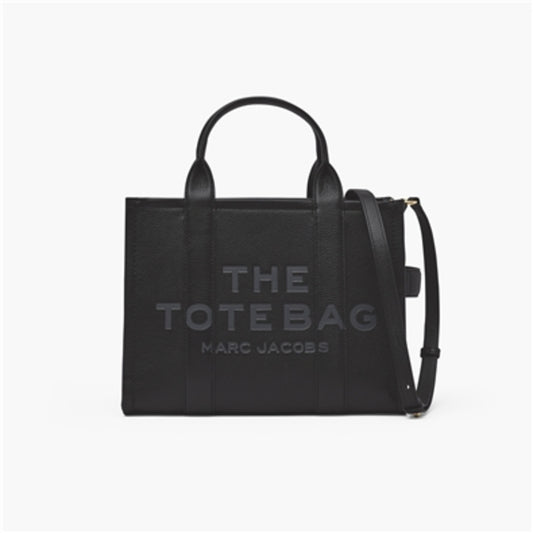 The Leather Medium Tote, Black