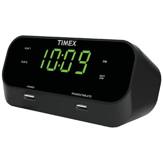 REDISET DUAL ALARM CLOCK W/ DUAL USB CHARGING
