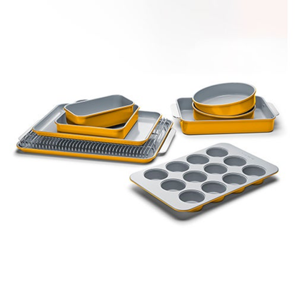 11PC NON-TOXIC NONSTICK CERAMIC MEGA BAKEWARE SET MARIGOLD