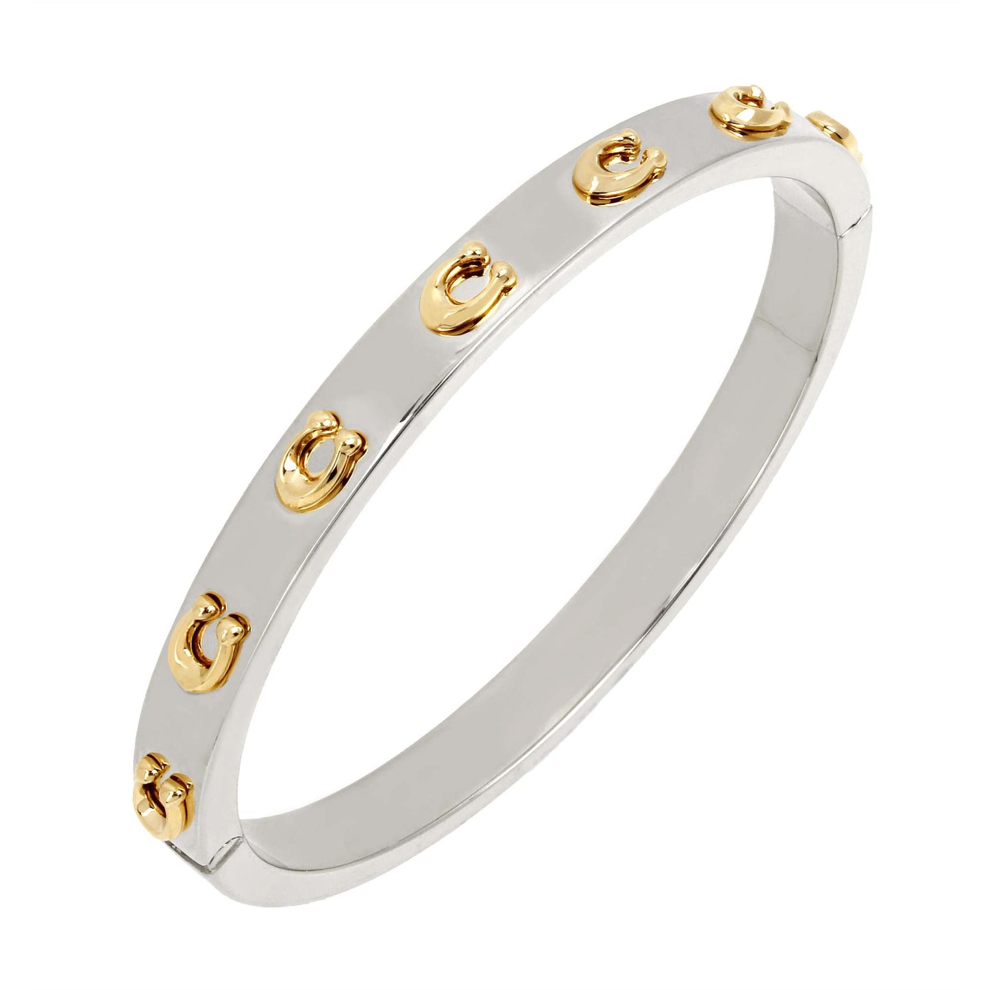 SIGNATURE C 2-TONE BANGLE BRACELET