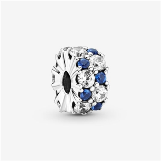 CLEAR  AND  BLUE SPARKLING CLIP CHARM