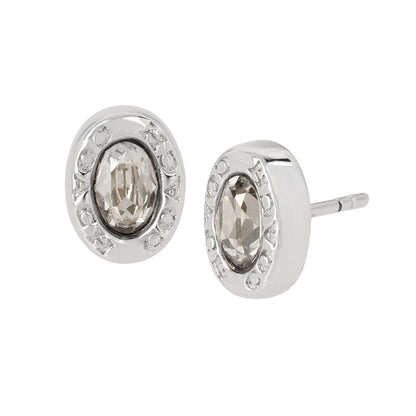 SIGNATURE LOGO CRYSTAL STUD EARRINGS