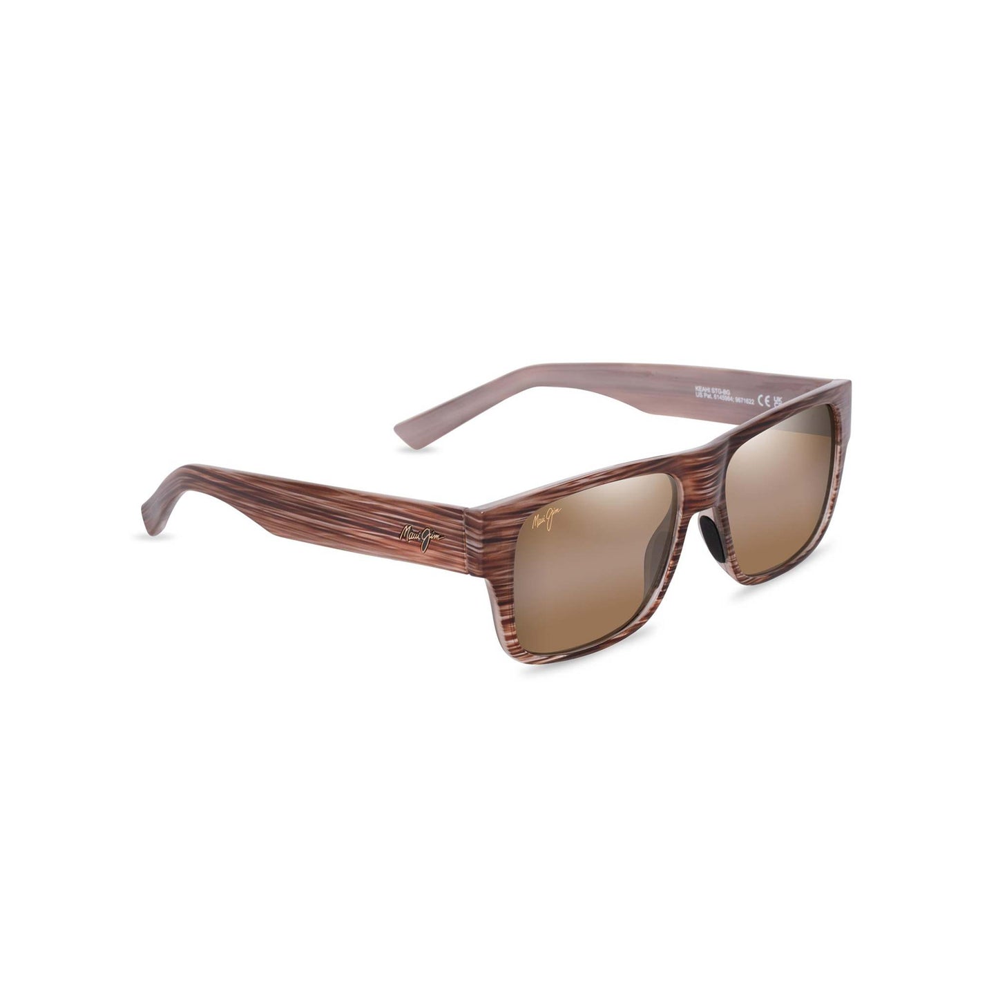 Keahi Polarized Sunglasses Brown Stripe Frame HCL Bronze Lens