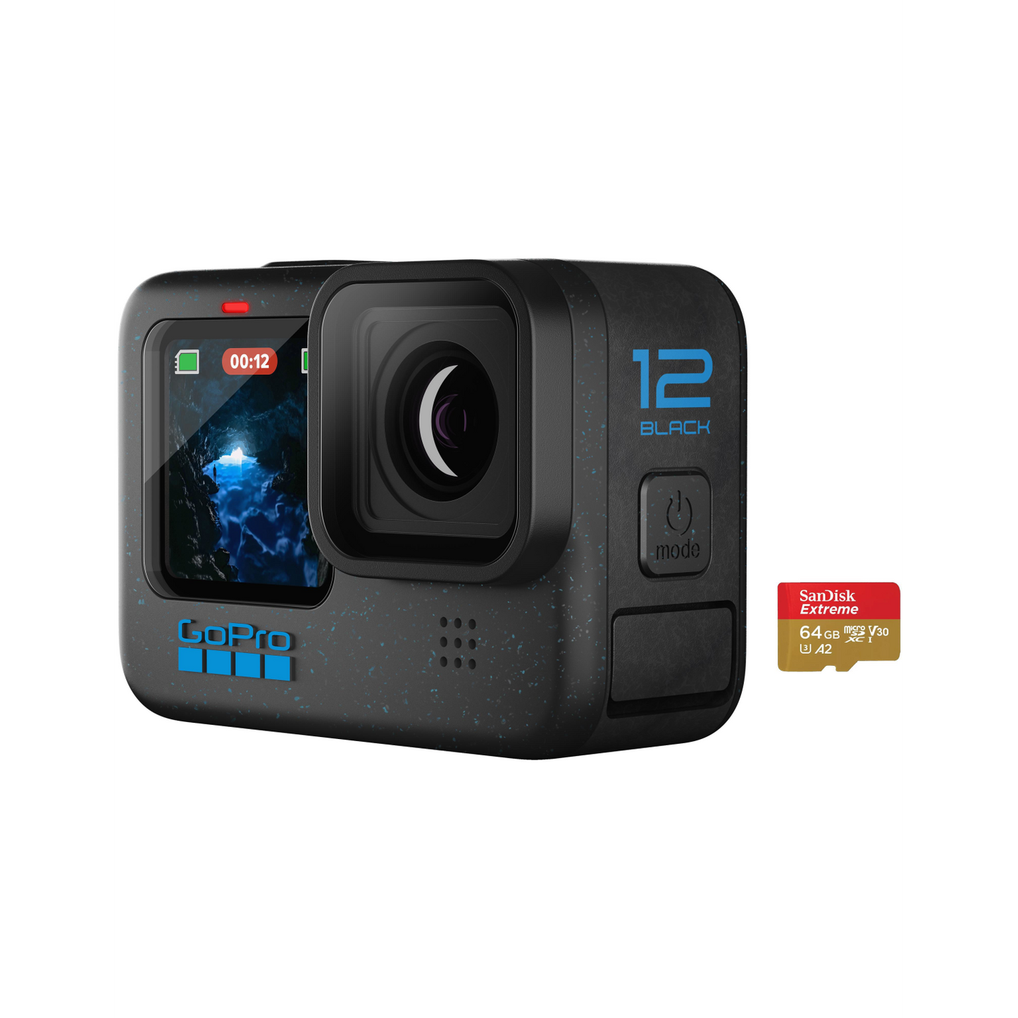 GOPRO HERO12 BLACK + GOPRO 64GB MICROSD MEMORY CARD