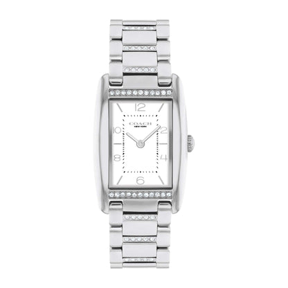 LADIES' REESE RECTANGLE STAINLESS STEEL CRYSTAL WATCH