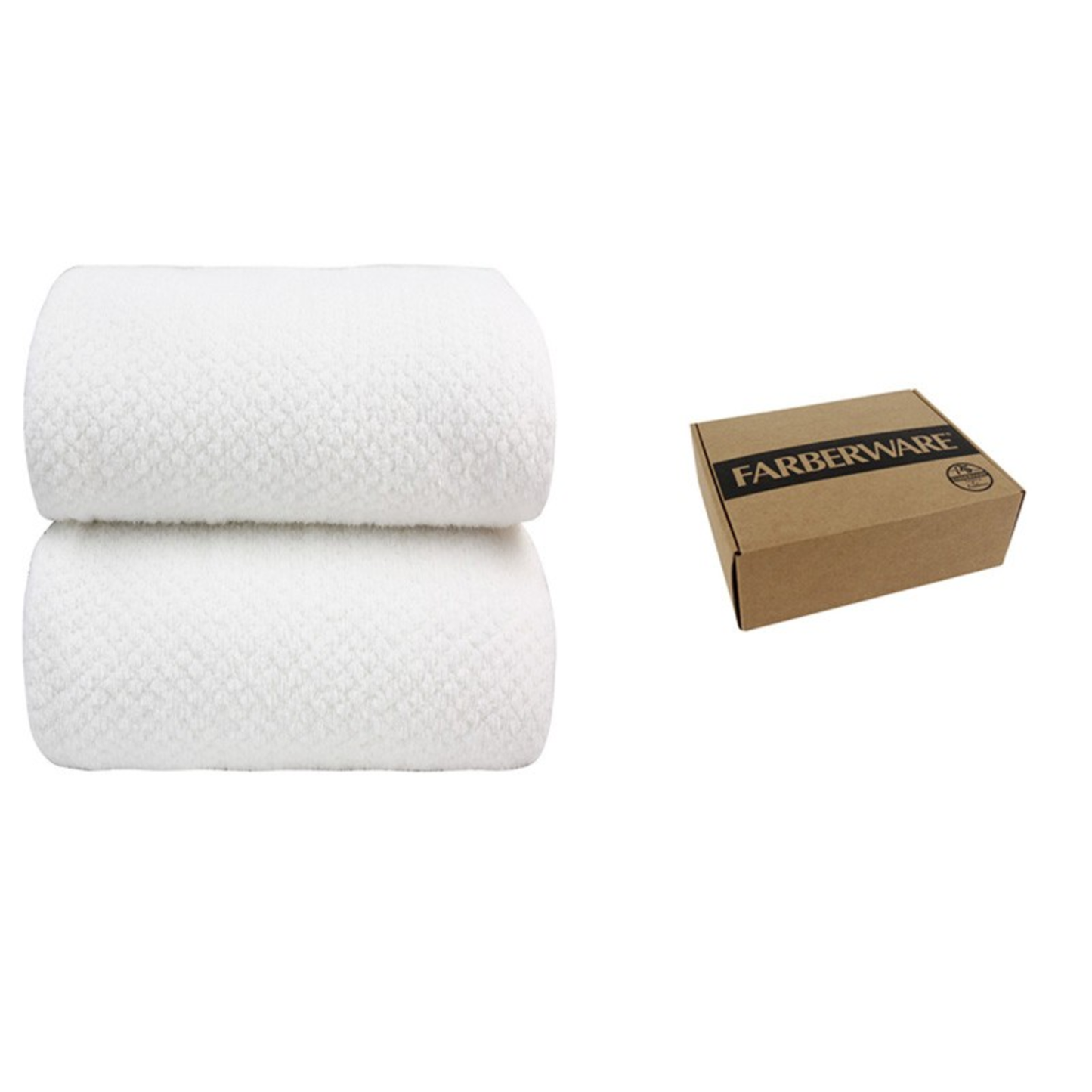 SIGNATURE 2PCS SET BATH TOWEL - (WHITE)