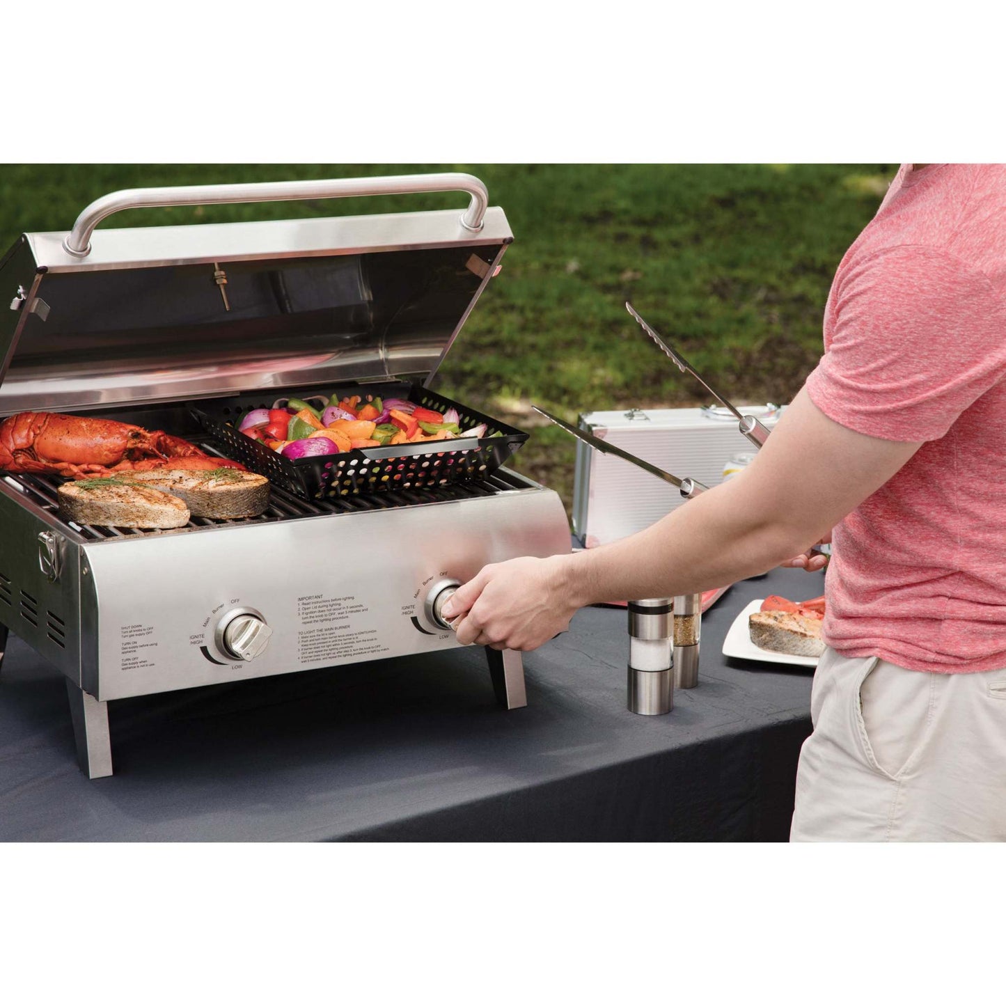 CHEFS STYLE STAINLESS TABLETOP GAS GRILL