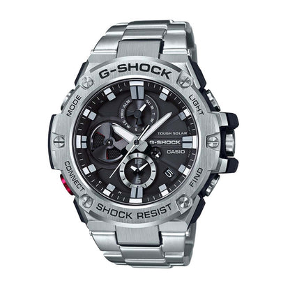 MENS G-STEEL MOBILE LINK SILVER-TONE WATCH BLACK DIAL