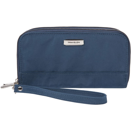 RFID BLOCKING DOUBLE ZIP WALLET - (OCEAN)