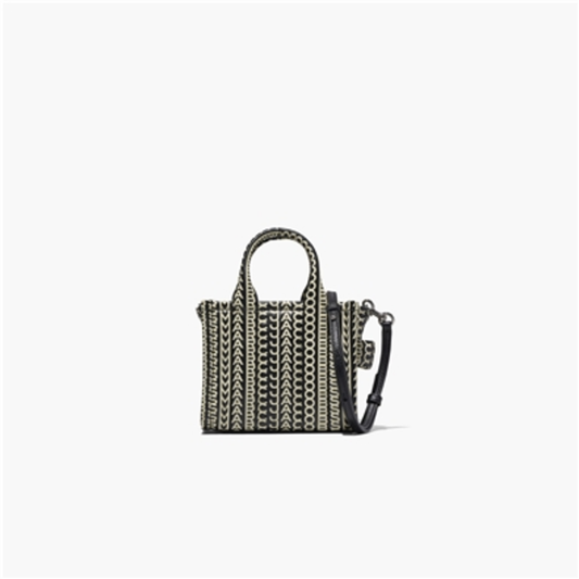 THE MINI TOTE, BLACK/WHITE, 10"X5"