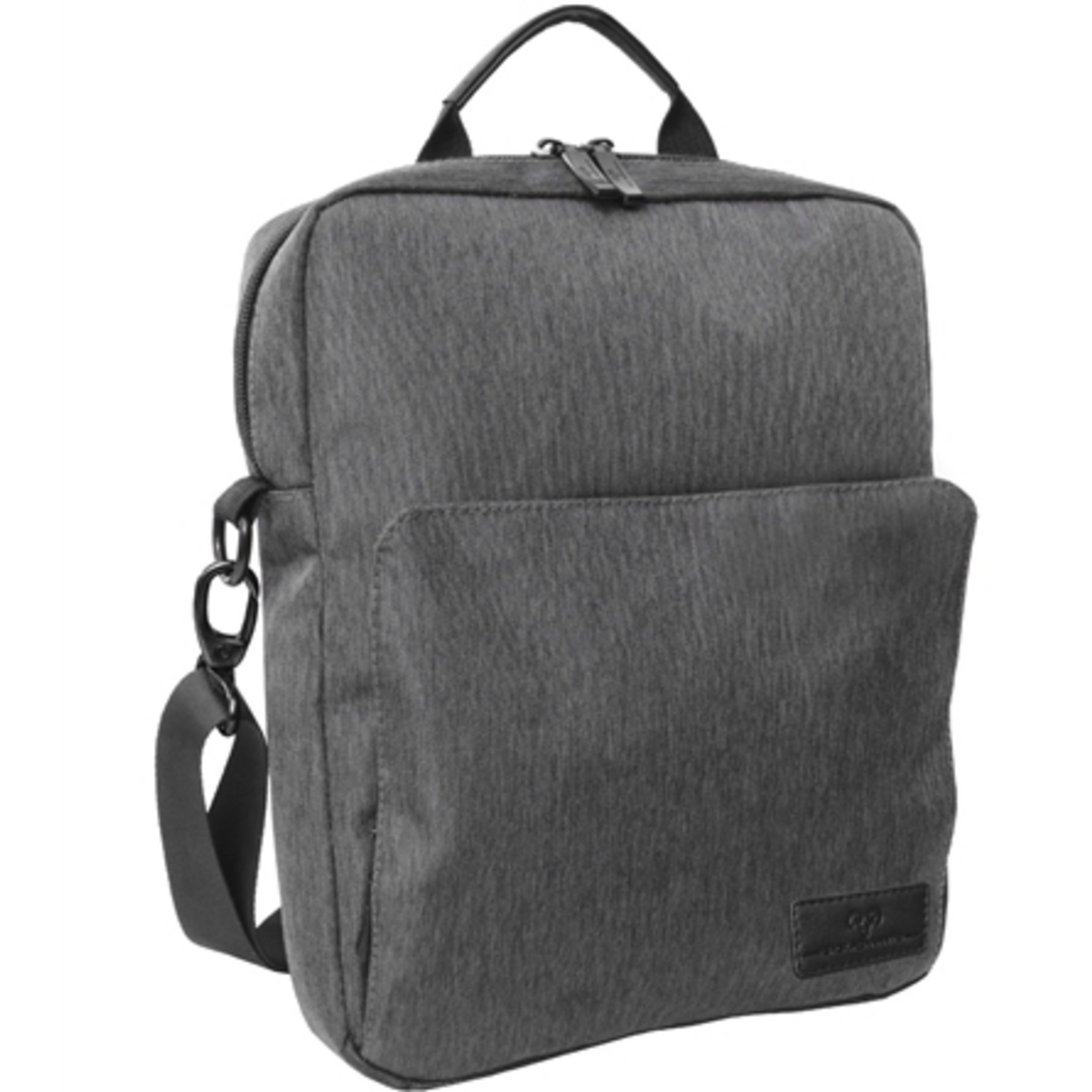 THE MESSENGER NYLON MESSENGER BAG, GREY, 12"
