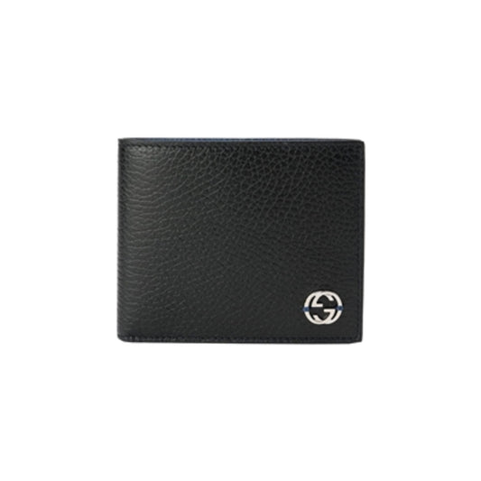 Bifold Short Wallet, Black/Blue