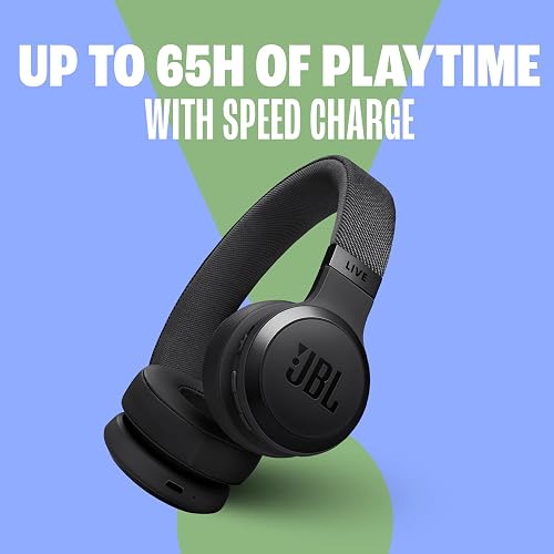 JBL Live 670NC - Wireless On-Ear Headphones with Adaptive Noise Cancelling with Smart Ambient, Up to 65H Battery Life with Speed Charge, Lightweight, Comfortable and Foldable Design