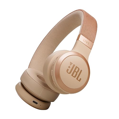 JBL Live 670NC - Wireless On-Ear Headphones with Adaptive Noise Cancelling with Smart Ambient, Up to 65H Battery Life with Speed Charge, Lightweight, Comfortable and Foldable Design