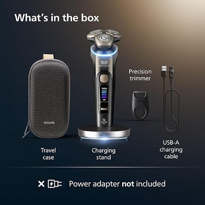 Philips Norelco Shaver i9000 Prestige Ultra, Wet & Dry Electric Shaver, Black Gradient, SenseIQ Pro Technology, Triple Lift & Cut System, 360 Rotating NanoTech Precision Blades, 5 Modes, XP9405/84