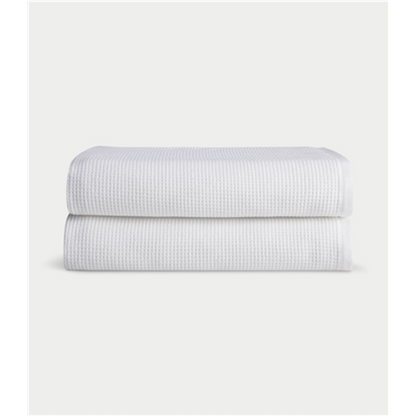 WAFFLE BATH SHEET 2PC SET, WHITE