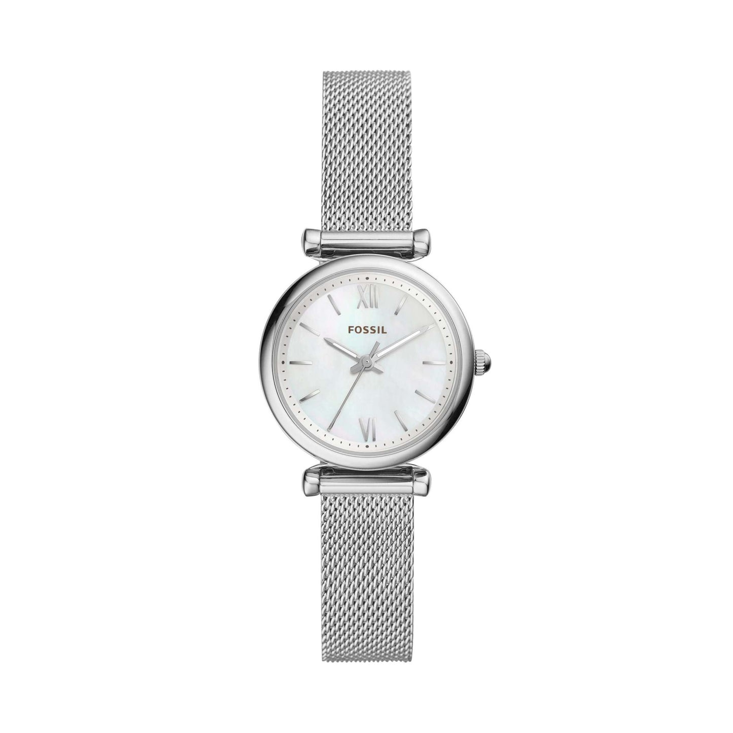 LADIES CARLIE MINI STAINLESS STEEL MESH WATCH MOTHER-OF-PEARL DIAL