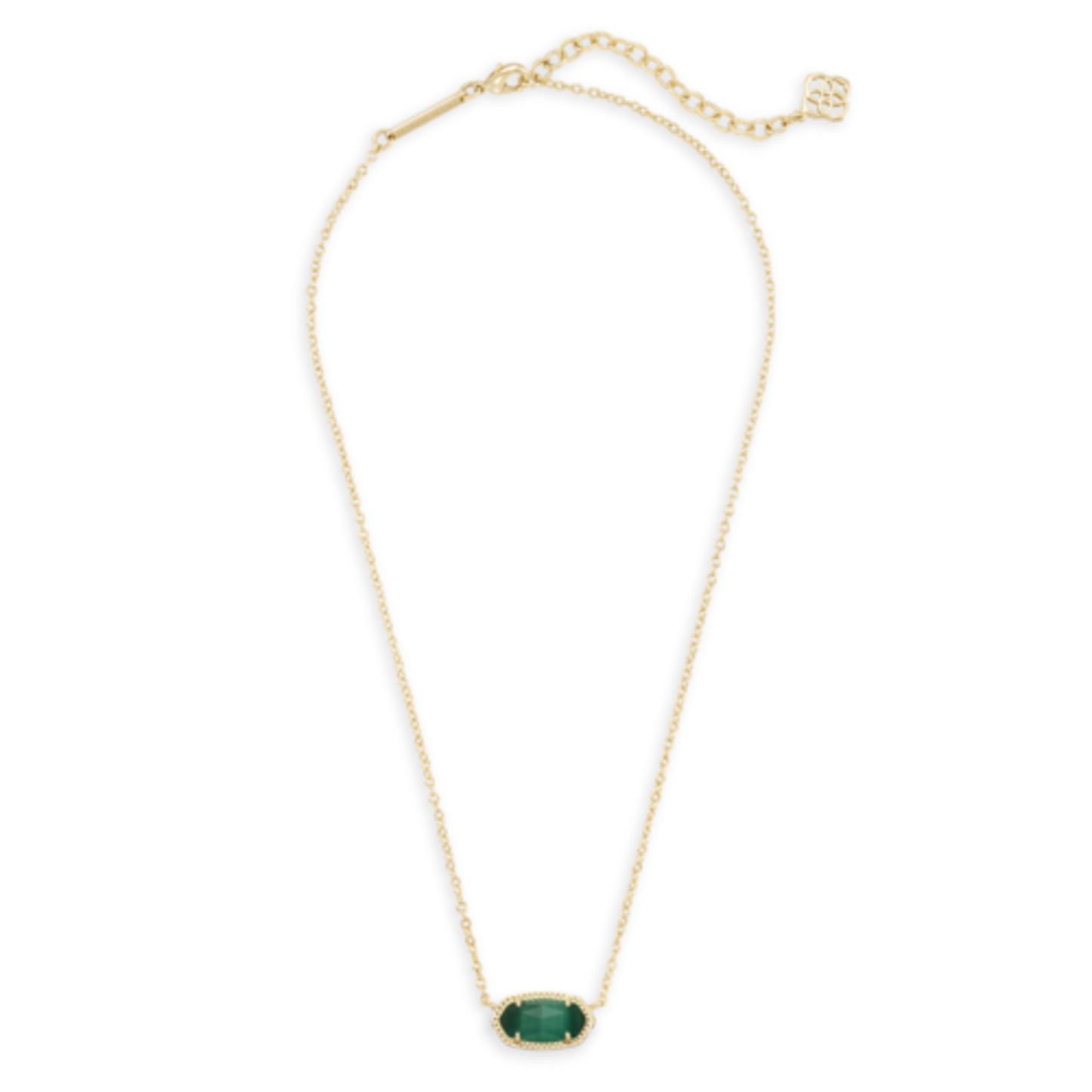 ELISA NECKLACE, GOLD/EMERALD CAT'S EYE
