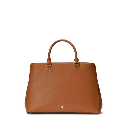 HANNA CROSSHATCH LARGE LEATHER SATCHEL TAN