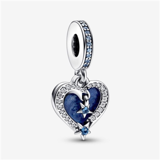 CELESTIAL SHOOTING STAR HEART DNGL CHARM