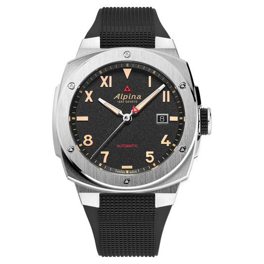 Men's Alpiner Extreme Automatic California Black Strap Watch, Black Dial