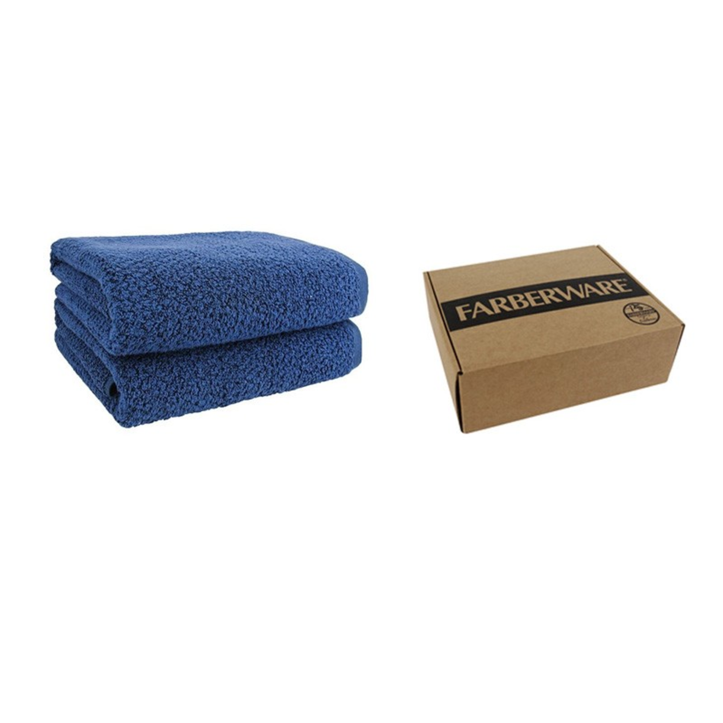 SIGNATURE 2PCS SET BATH TOWEL - (NAVY BLUE)