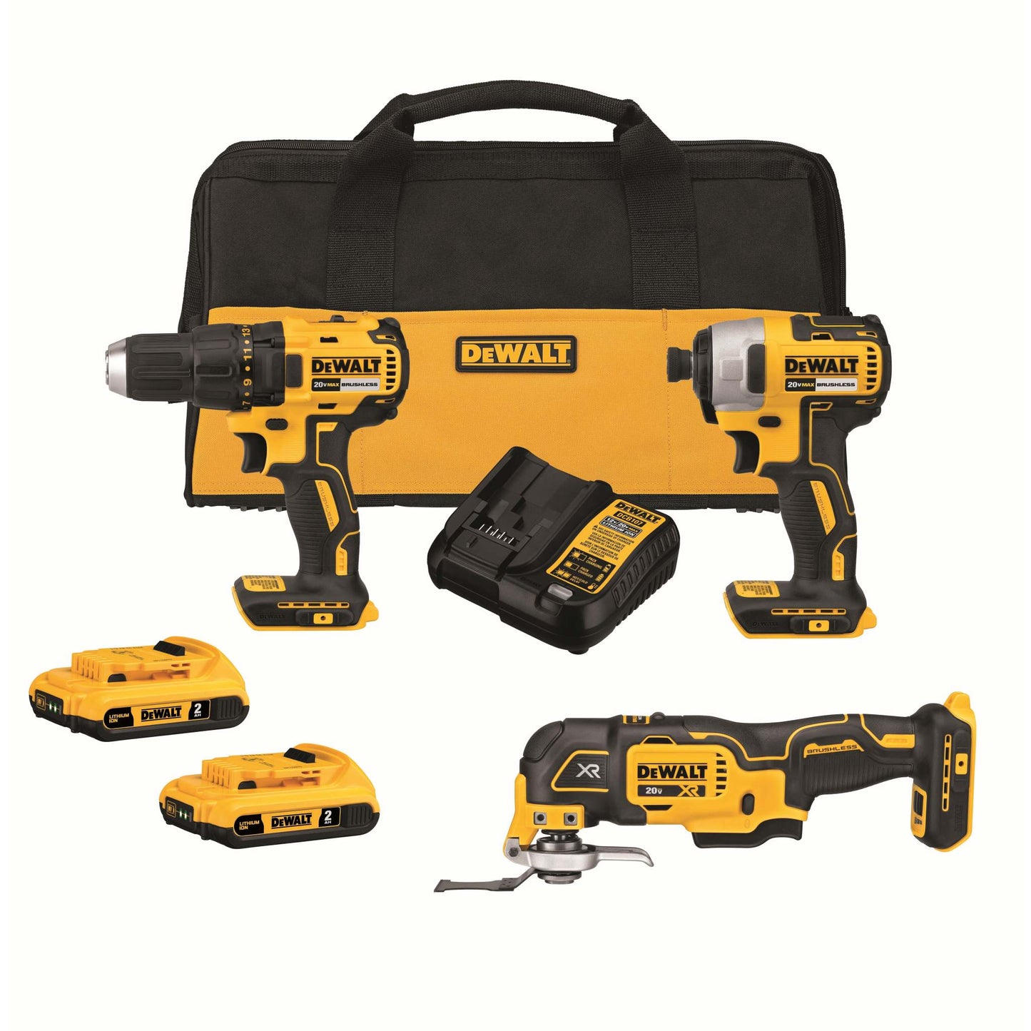 20V MAX COMPACT CORDLESS 3-TOOL COMBO KIT - DRILL IMPACT DRIVER MULTI-TOOL